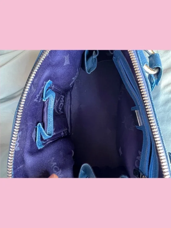 Authentic Blue MCM Handbag With Top Handle - Picture 4 of 4